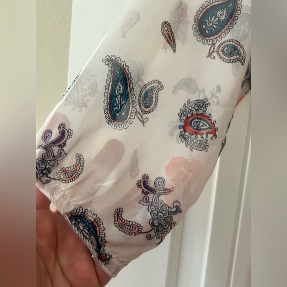 Size medium/large  boho floral long-sleeved midi dress - smocked waist - Picture 5 of 6